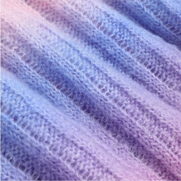 CIDER Wool-blend Gradient Striped Bell Sleeve Sweater - Picture 4 of 7